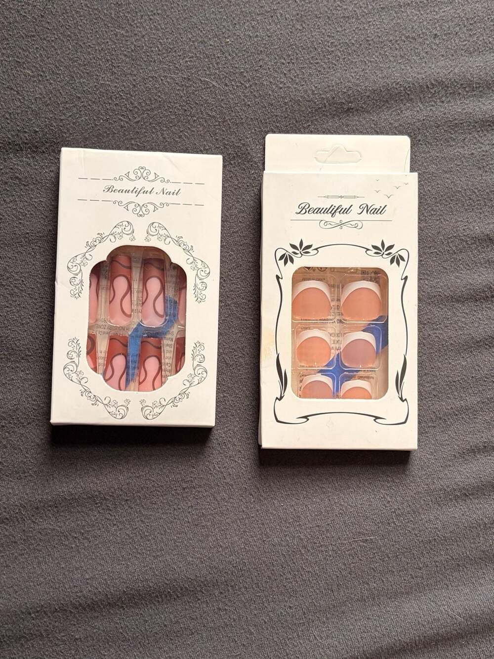 Beautiful Nail Short Square Press-On False Toenails Set - 2 Boxes